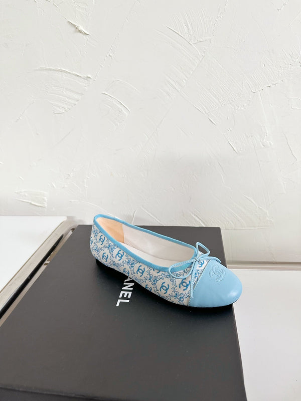 Ballet Flats Cloud Blue Cloth Calfskin