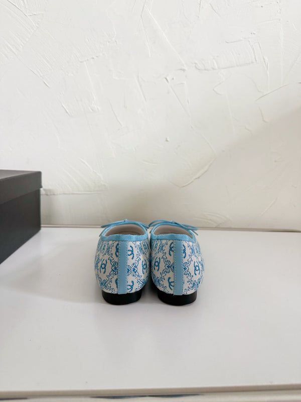 Ballet Flats Cloud Blue Cloth Calfskin