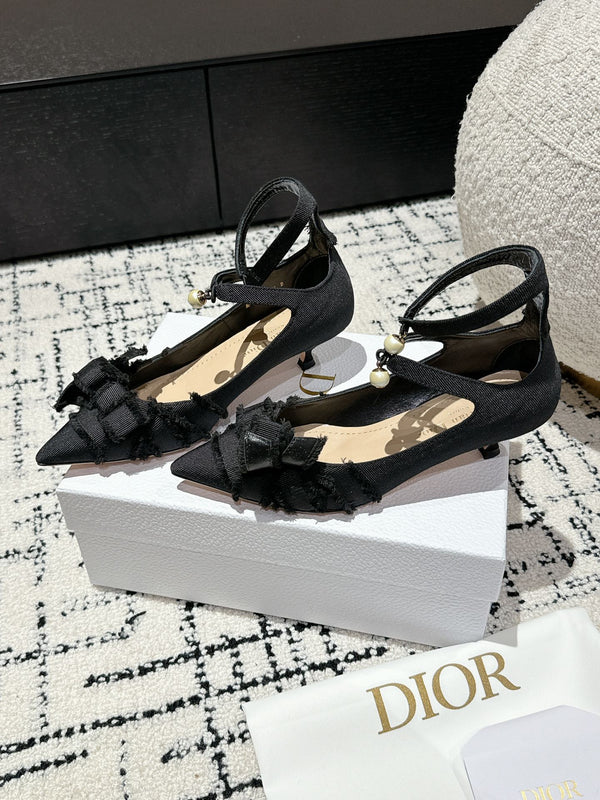 CD Adiorable pump 45 Nero Frange Grosgrain