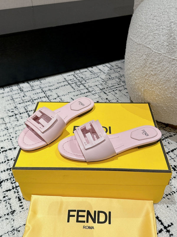 FF Baguette Light Pink Leather Slide
