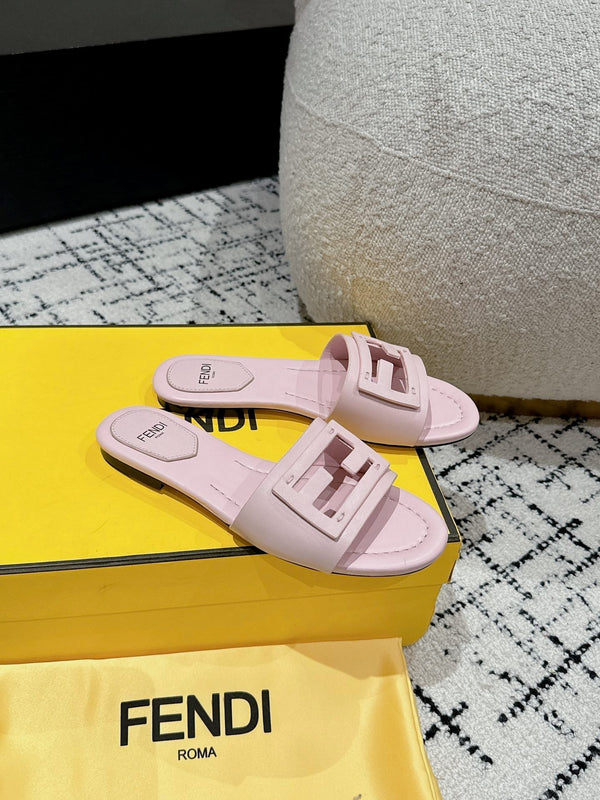 FF Baguette Light Pink Leather Slide