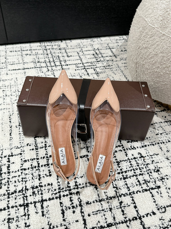 alaia slingbacks flat optic beige heart lambskin
