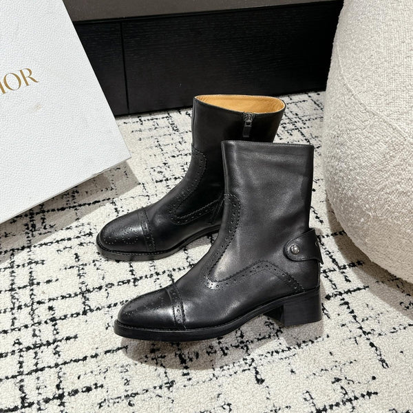 CD Ankle Boots Black Classic Pattern Calfskin