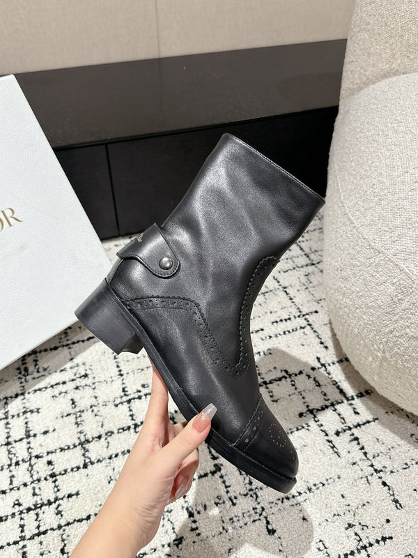 CD Ankle Boots Black Classic Pattern Calfskin