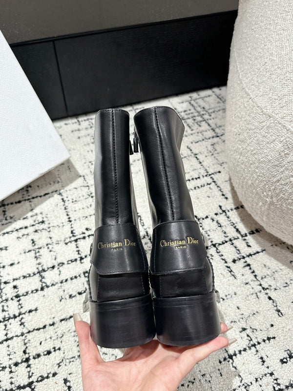 CD Ankle Boots Black Classic Pattern Calfskin