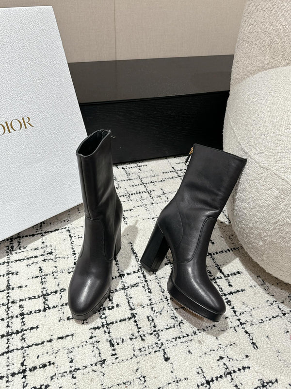 CD Ankle Boots 100mm Black Lambskin