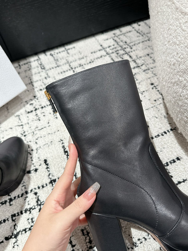 CD Ankle Boots 100mm Black Lambskin