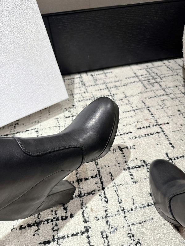 CD High Boots 100mm Black Lambskin