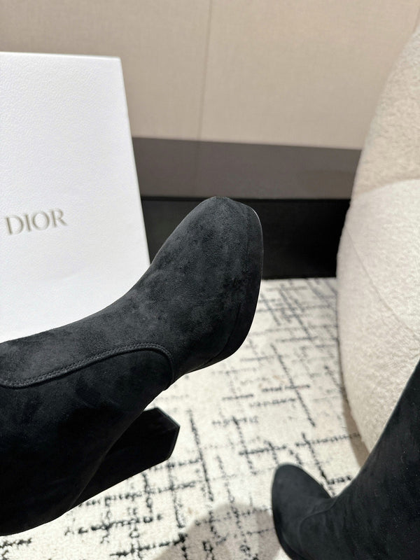 CD High Boots 100mm Black Suede