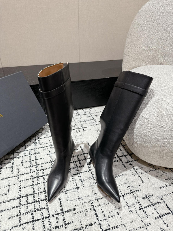 Alaila High Boots 60mm In Black Calfskin 916745
