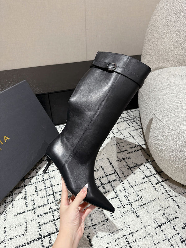 Alaila High Boots 60mm In Black Calfskin 916745