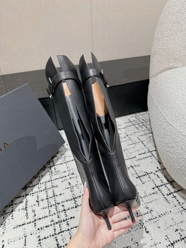 Alaila High Boots 60mm In Black Calfskin 916745