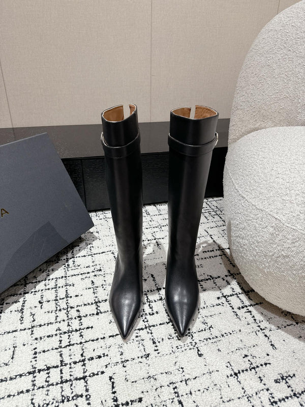 Alaila High Boots 60mm In Black Calfskin 916745