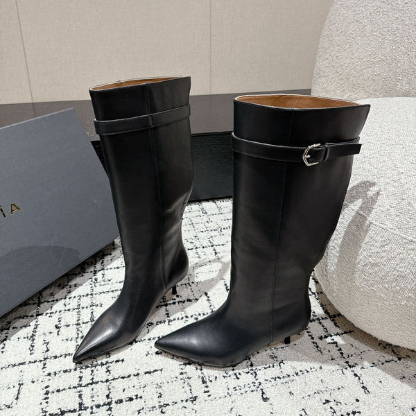 Alaila High Boots 60mm In Black Calfskin 916745