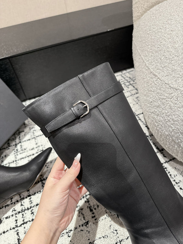 Alaila High Boots 60mm In Black Calfskin 916745