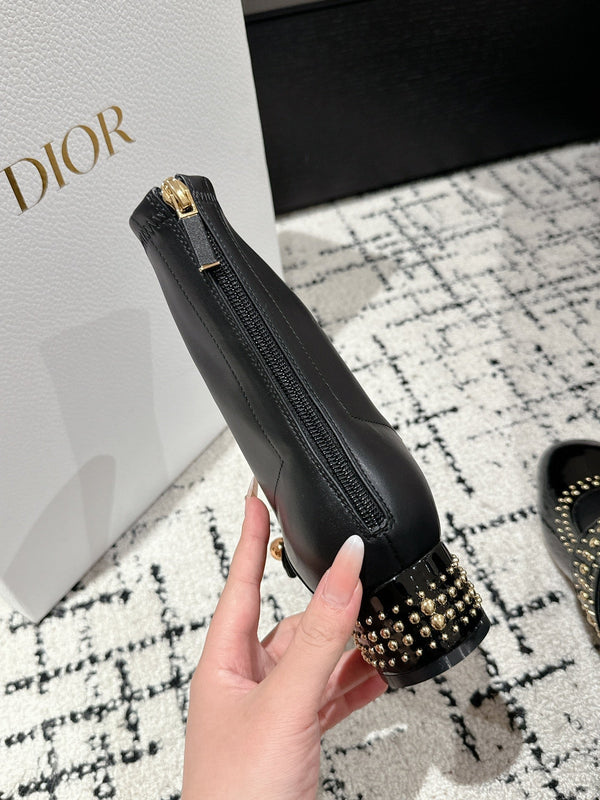 CD Belle-D Heeled Ankle Boot Black Lambskin