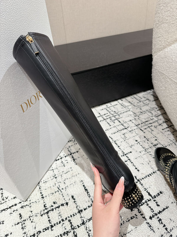 CD Belle-D Heeled Boot Black Lambskin