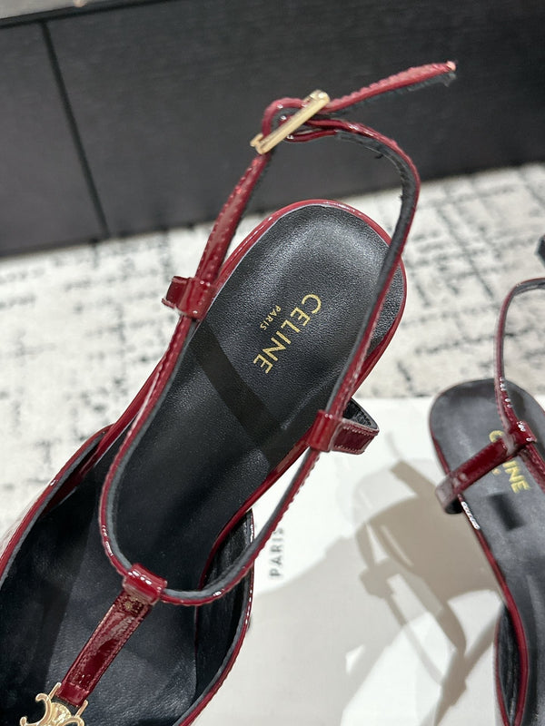 KITTEN T-BAR STRAP PUMP 5 CM IN RUBY RED PATENT CALFSKIN