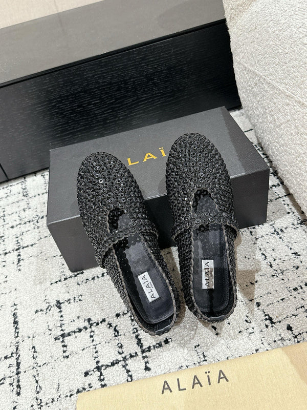 Alaia 25 Embellished Mary Jane Flats Black Suede 293178