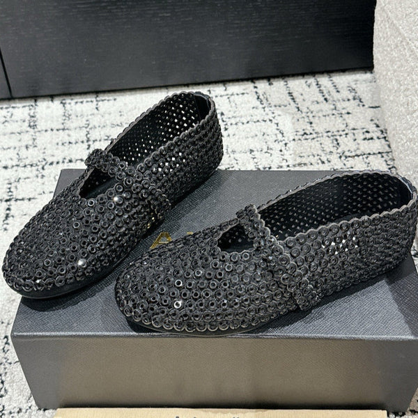 Alaia 25 Embellished Mary Jane Flats Black Suede 293178