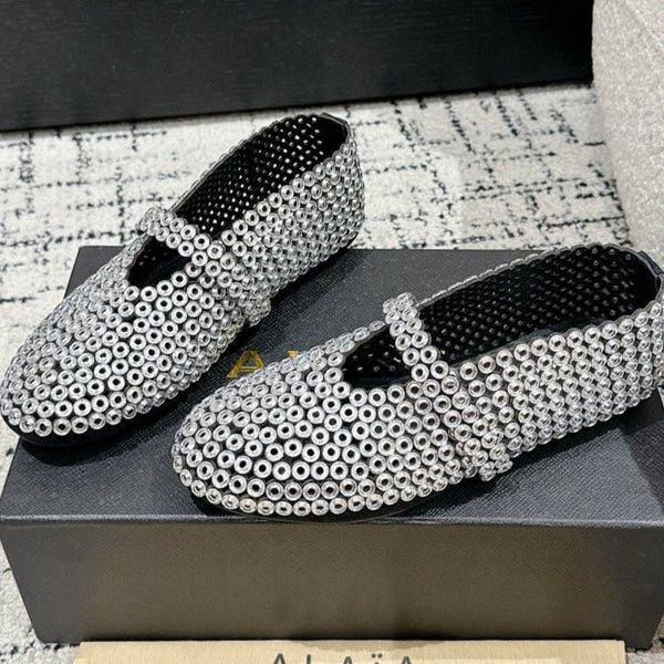 Alaia 25 Embellished Mary Jane Flats White Suede 293179