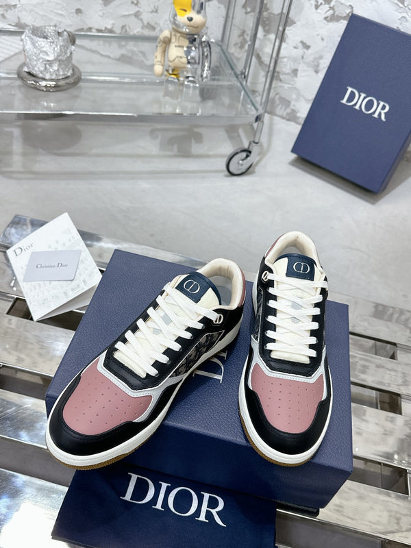 CD B27 Low-Top Sneaker 30mm In Black Pink Monogram Calfskin 100785
