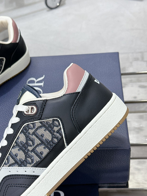 CD B27 Low-Top Sneaker 30mm In Black Pink Monogram Calfskin 100785