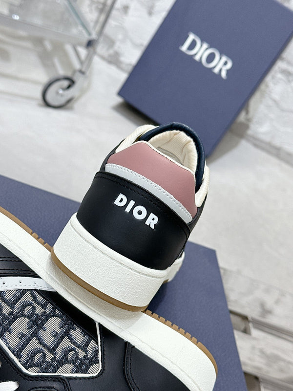 CD B27 Low-Top Sneaker 30mm In Black Pink Monogram Calfskin 100785
