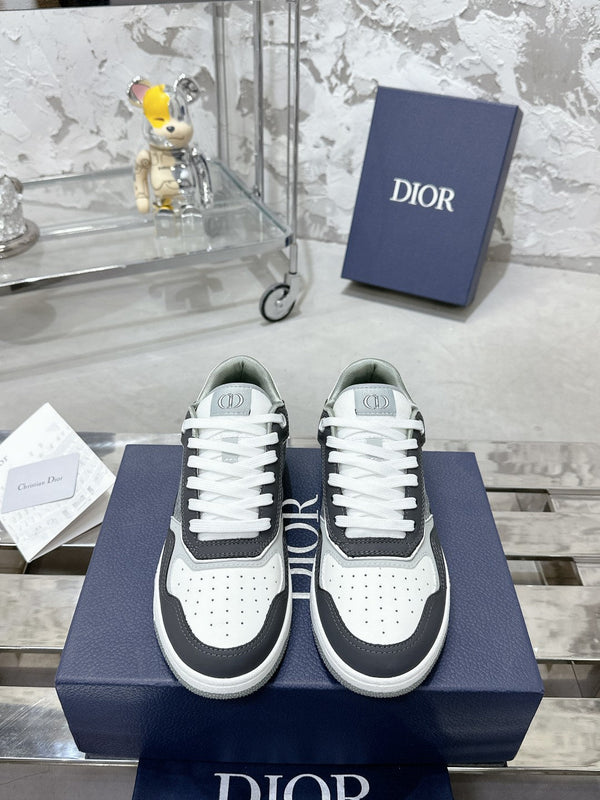 CD B27 Low-Top Sneaker 30mm In Grey Black Monogram Calfskin  100801