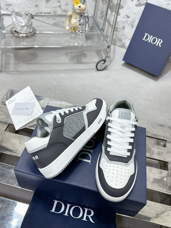 CD B27 Low-Top Sneaker 30mm In Grey Black Monogram Calfskin  100801