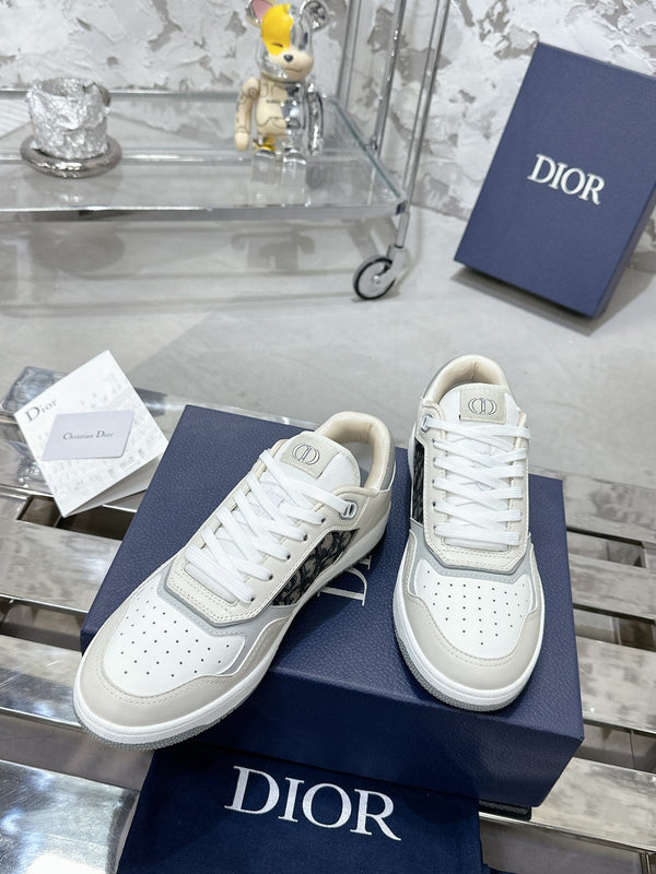 CD B27 Low-Top Sneaker 30mm In Ivory White Monogram Calfskin 100805
