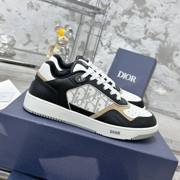 CD B27 Low-Top Sneaker 30mm In Black White Monogram Calfskin 100809