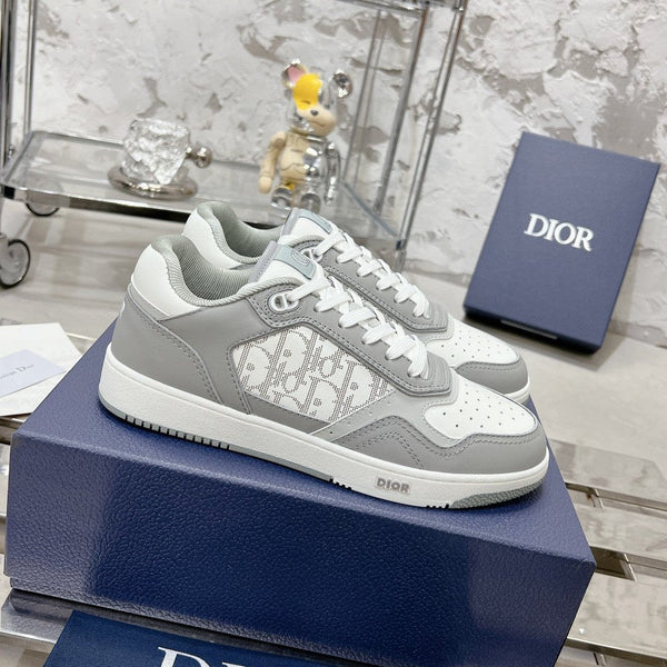 CD B27 Low-Top Sneaker 30mm In Grey White Monogram Calfskin 100823
