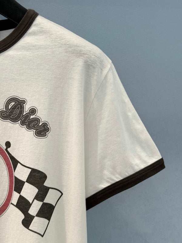 CD 25 Stampa 8 T-shirt Bianco misto cotone nero