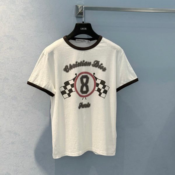 CD 25 Print 8 T-shirt White mix Black Cotton