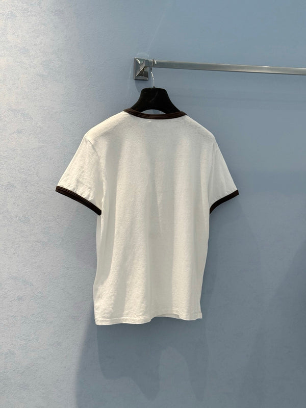 CD 25 Stampa 8 T-shirt Bianco misto cotone nero