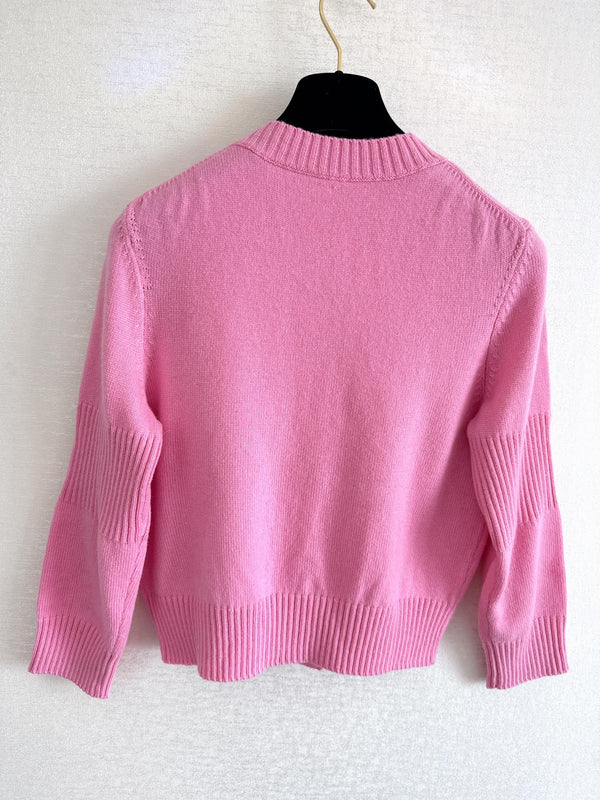 CC 25 Button Cardigan in Pink Wool 278149