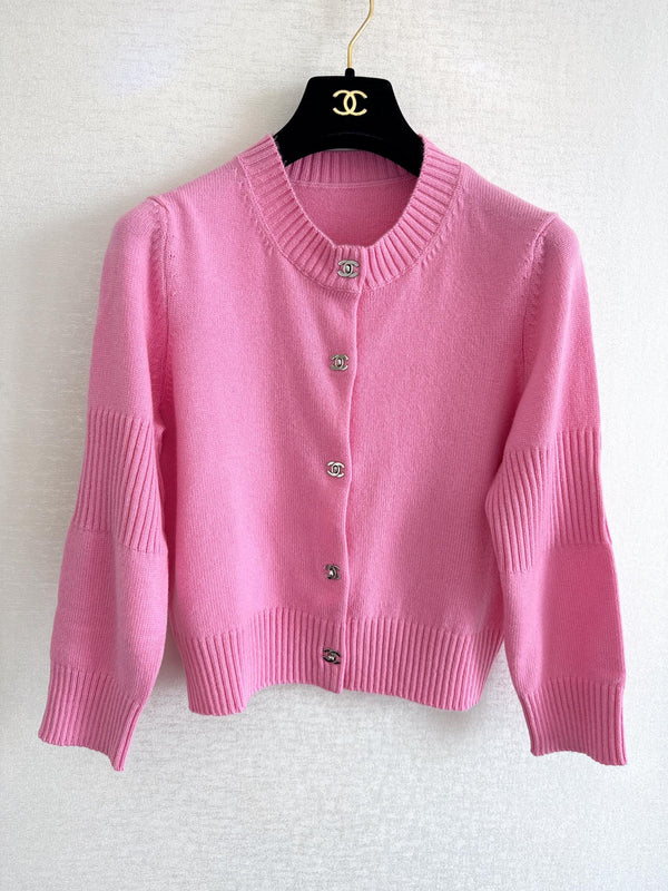 CC 25 Button Cardigan in Pink Wool 278149