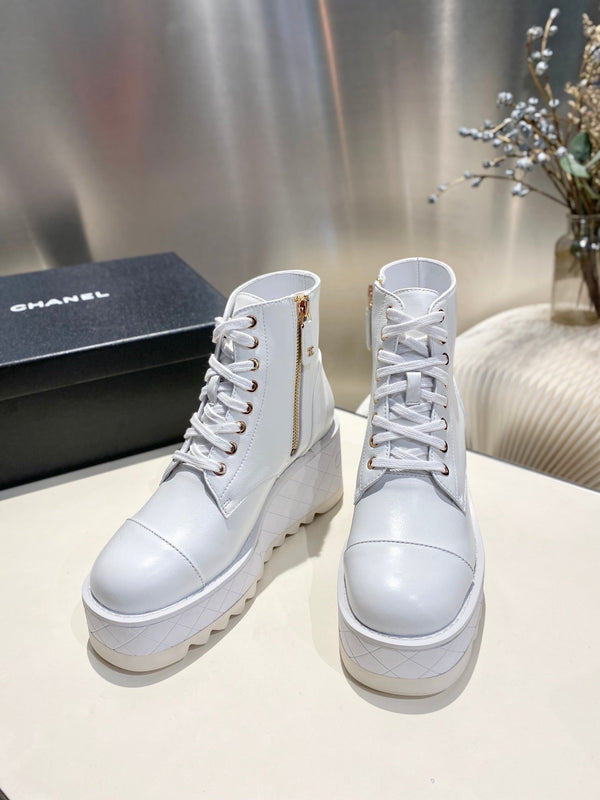 CC Ankle Boots 100m White Lambskin