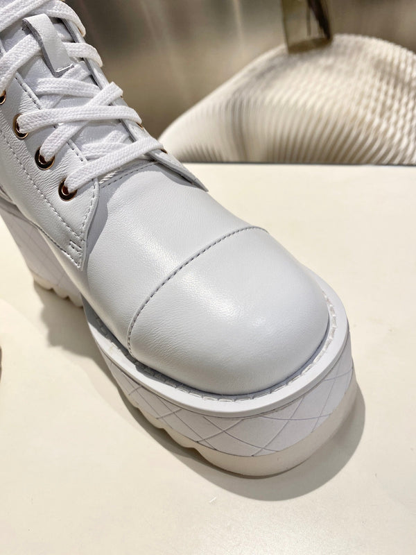 CC Ankle Boots 100m White Lambskin