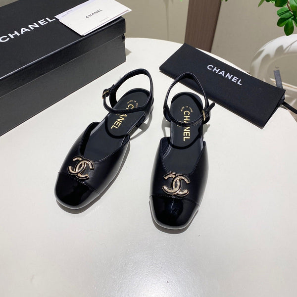 CC 25P Double-Buckle Mary Jane Sandals Black Sheepskin 466991