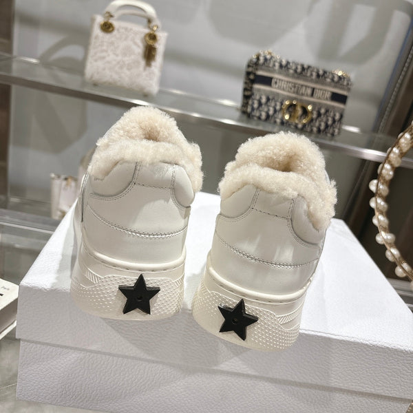 CD Dior Star Platform Sneaker In White Cowhide 996422