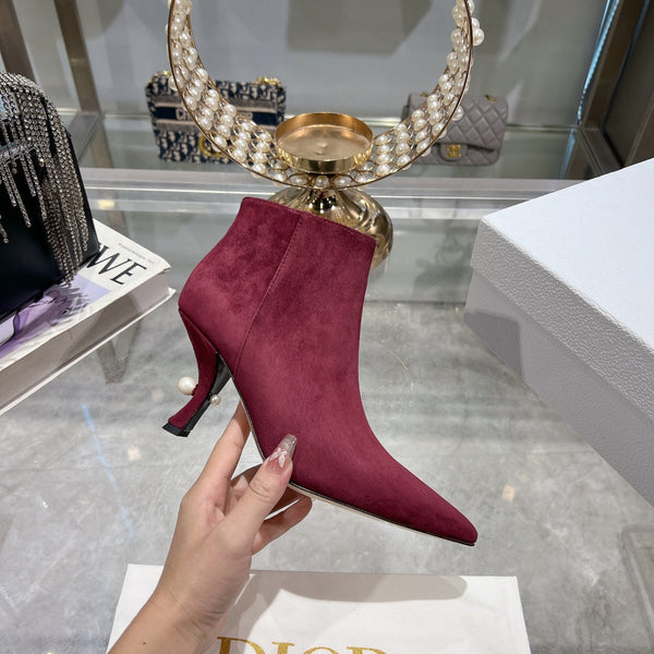 CD Tribales Heeled Ankle Boot 65mm In Burgundy Suede 996428