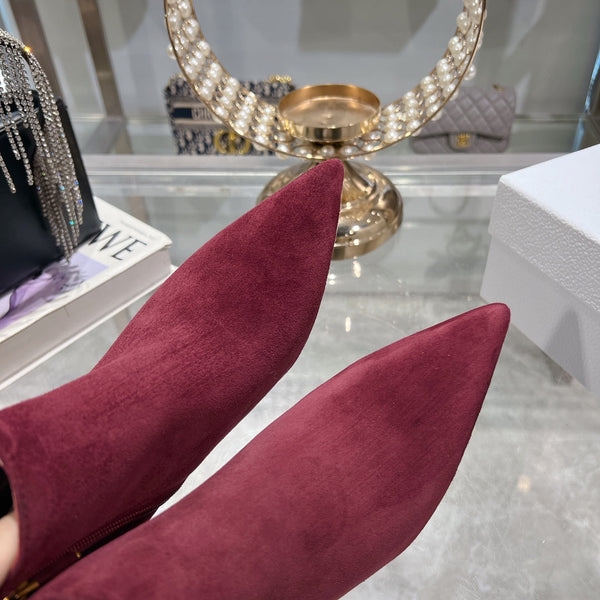 CD Tribales Heeled Ankle Boot 65mm In Burgundy Suede 996428