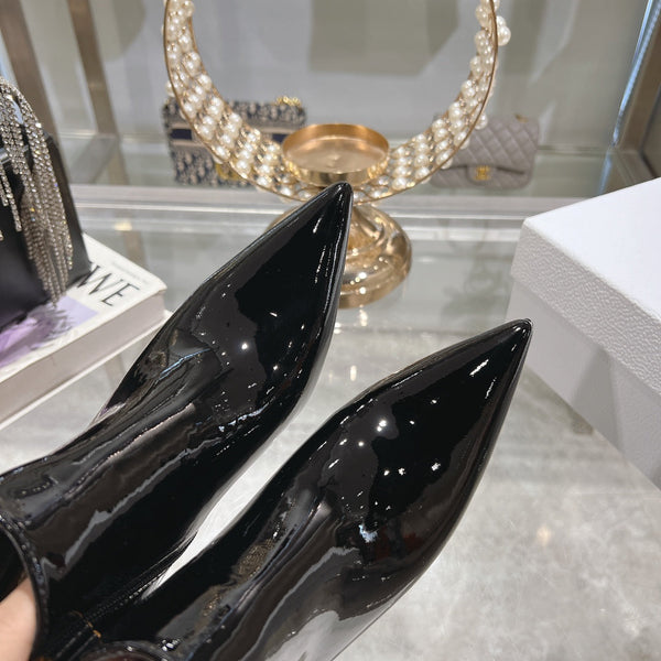 CD Tribales Heeled Ankle Boot 65mm In Black Glossy Cowhide 996434