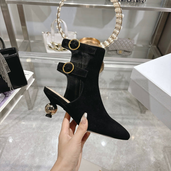 D-Idole Heeled Ankle Boot In Black Suede 996438