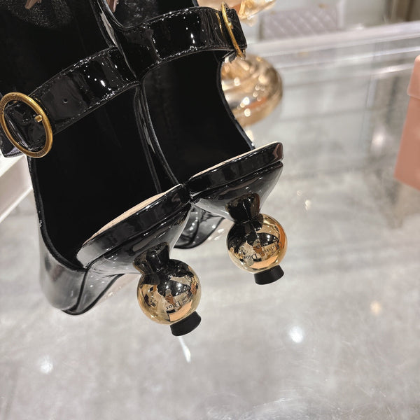 D-Idole Heeled Ankle Boot In Black Glossy Lambskin 996440