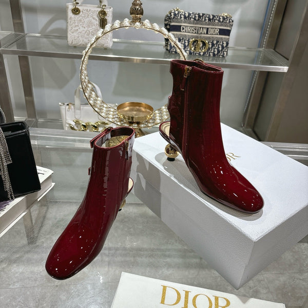 D-Idole Heeled Ankle Boot In Red Glossy Lambskin 996442