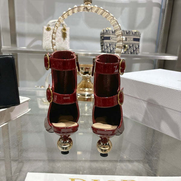 D-Idole Heeled Ankle Boot In Red Glossy Lambskin 996442