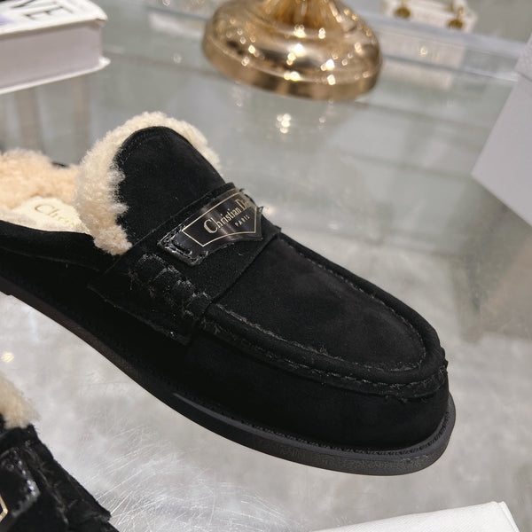 CD Boy Mule In Black Suede With Fleece Lining 996448